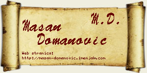 Mašan Domanović vizit kartica